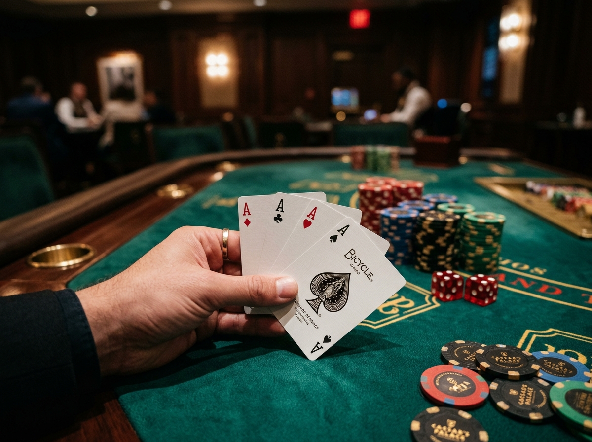 Four Aces winning hand at Club Re Straddle